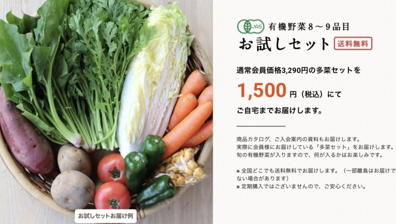 旬の野菜のお得なお試しセット