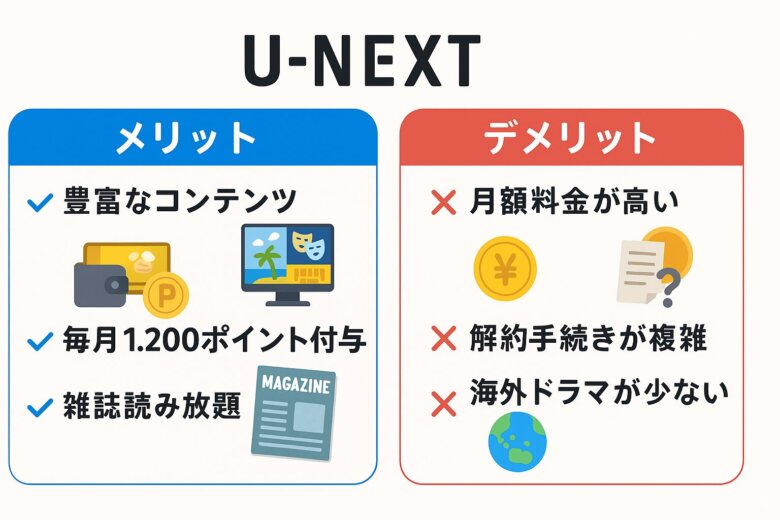 U-NEXT（ユーネクスト）のメリット・デメリット