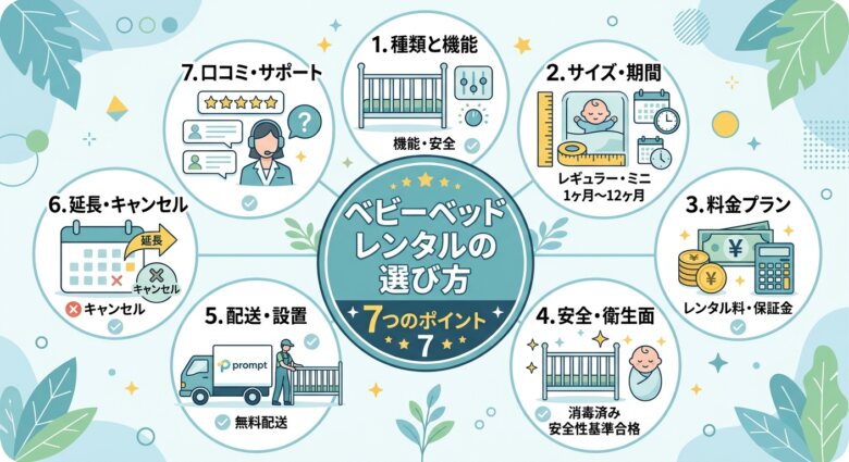 ベビーベッドレンタルの選び方:7つのポイント