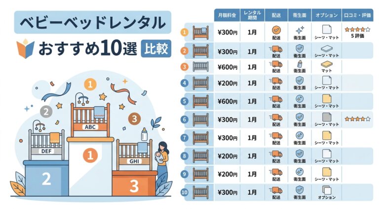 【徹底比較】ベビーベッドレンタルのおすすめ人気サービス10選