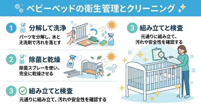 ベビーベッドレンタルの衛生面は大丈夫?クリーニング方法