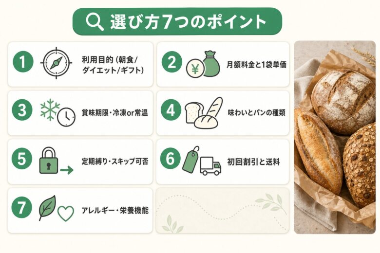パンのサブスクの選び方7つのポイント チェックリスト