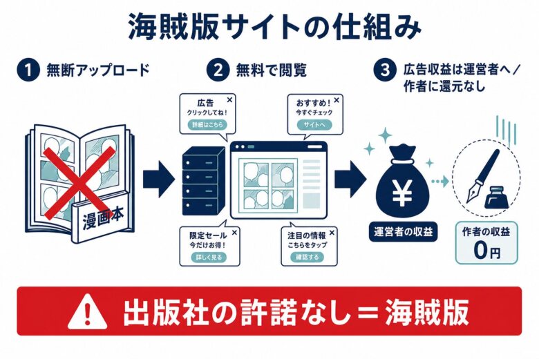 dokirawとは海賊版サイトの仕組み