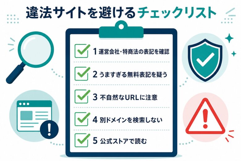 違法サイトを避けるチェックリスト