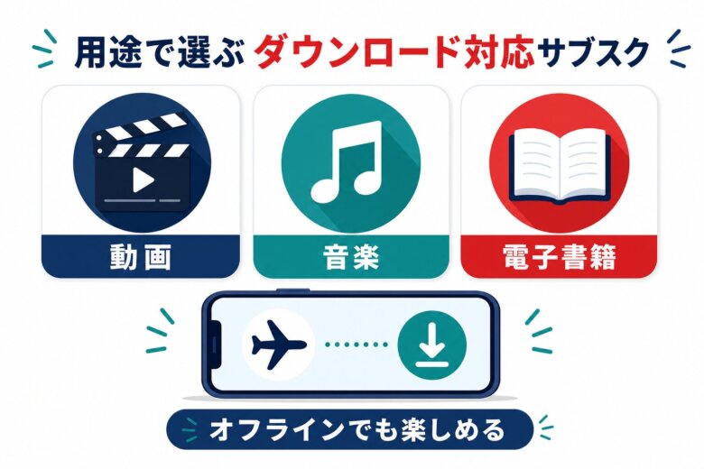 用途で選ぶダウンロード対応サブスクのまとめ