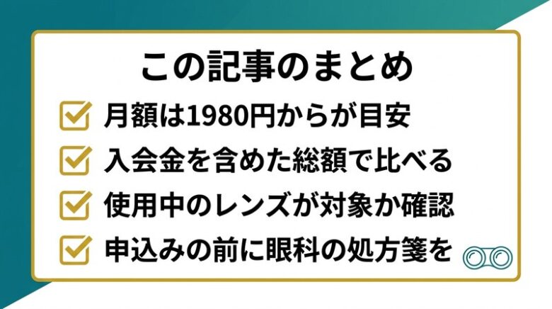 コンタクトのサブスクのまとめ