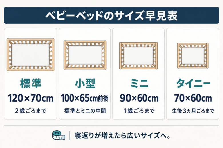 サイズ・タイプ別に見るレンタルベビーベッドの選び方